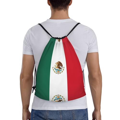 Small Lightweight Drawstring Bags â€“ Gym Flag of Mexico Print Backpack Bag for Sports, Yoga, Travel & Hiking â€“ Adjustable2