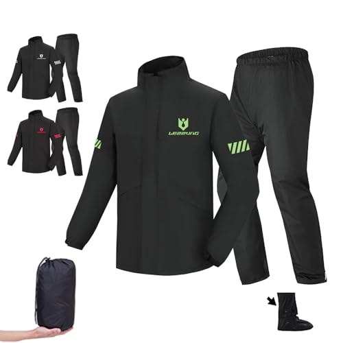 Opiniones y reviews de Pantalones impermeables para Hombre de esta semana. 46 Traje de Lluvia para Motocicleta Hombre y Mujer,Impermeables Reflectante con Capucha Desmontable y Cubierta Del Zapato,Conjunto Impermeable de Chaqueta y Pantalón para Moto(Verde,...