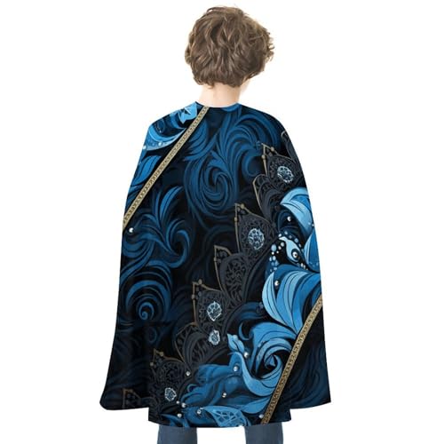 Cape imprimée motif bleu et noir vêtement de cosplay adulte unisexe 1 pièce