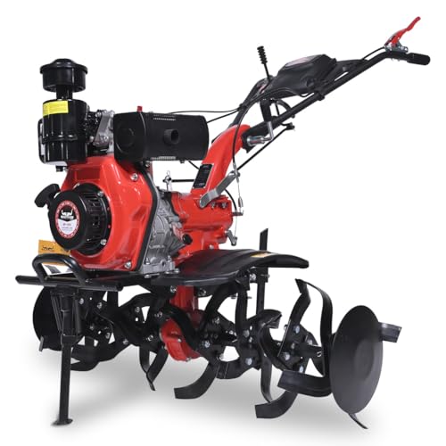 Image of Balwaan Krishi 247cc 4-Stroke Diesel Engine Power Weeder | High Power, Economical Fuel Consumption| Ideal for Weeding | 40 inch Working Width | Free Engine and Gear Oil Bottle | (Red & Black) BP-850