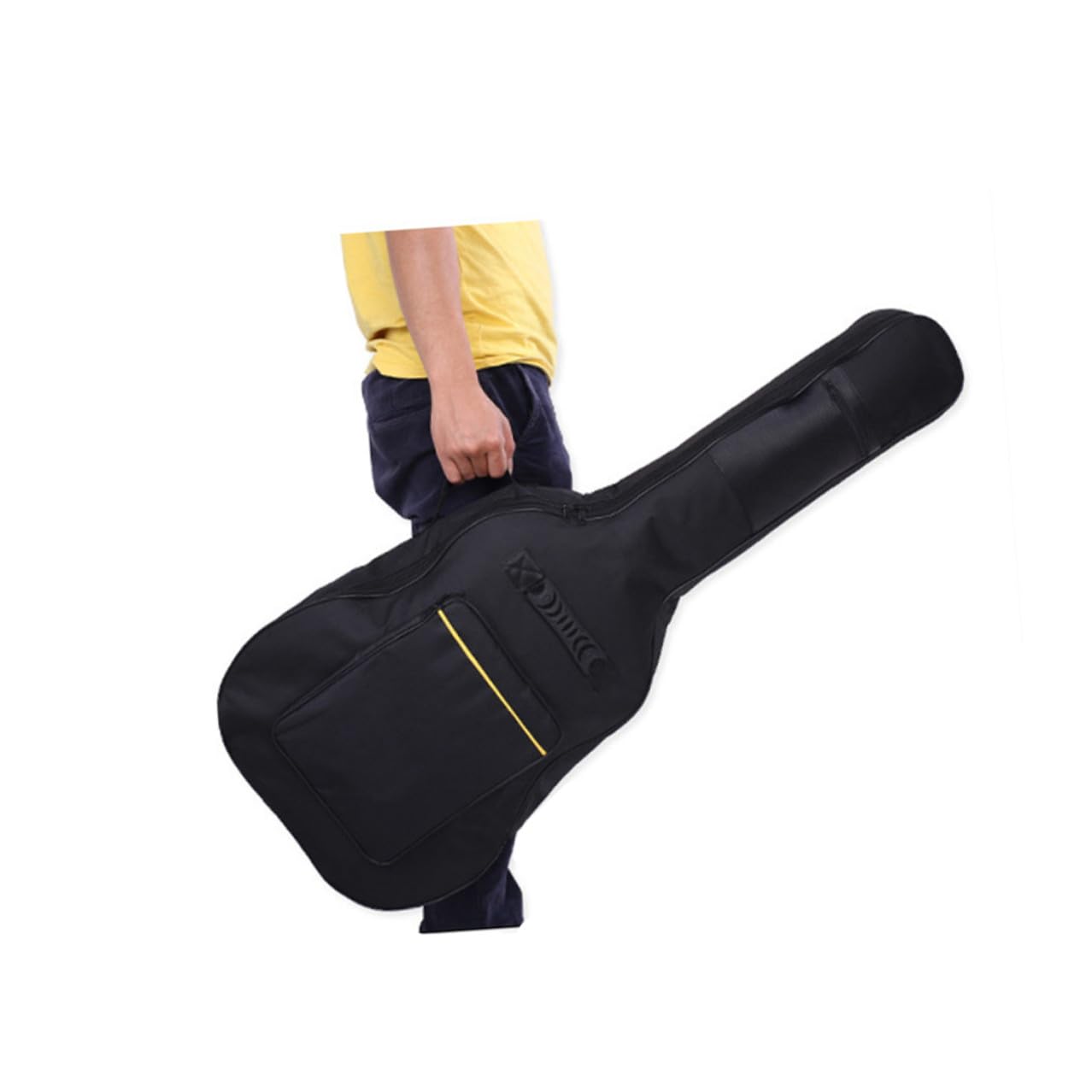 Borsa per Chitarra Acustica 41 Pollici, Custodia Imbottita | Tessuto Oxford Nero, Tracolla Inclusa, Stile Zaino Classico Tasche Frontali