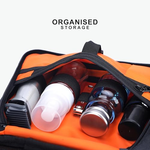 URBAN WOLF Polyester Travel Pouch Large Capacity, Water-Resistant Travel Toiletry Organizer with Multiple Pockets & Hanging Hook Makeup Organizer with Mesh Pockets Travel Kit for Unisex (Black)