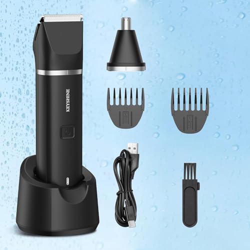 Image of Electric Razor for Men: 2-in-1 Beard & Nose Hair Trimmer for Men - IPX7 Waterproof Shavers for Temple Groin Body Ear Hairs Trimmer - Best Gifts for Husband