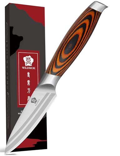 WILDMOK 3.5" Paring Knife - German Stainless Steel Fruit Knife with Ergonomic Handle - Razor Sharp, Comfortable