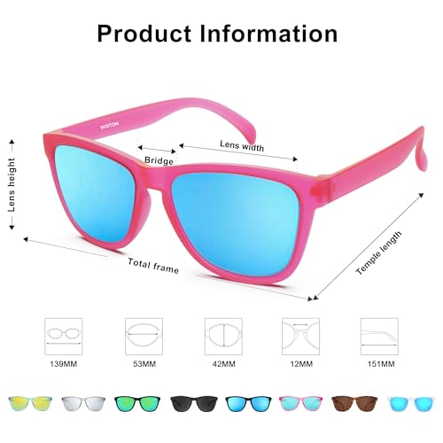Image of WISTON Polarized Round Sunglasses for Women & Men,Running Sunglasses Retro Classic UV400 Protection TR Frame Lightweight 8107