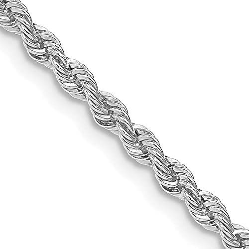 Black Bow Jewelry 2.5Mm Rhodium Plated Sterling Silver Solid Rope Chain Necklace, 24 In #TOP17
