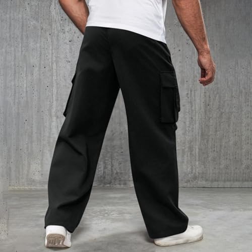 Mens Cargo Pants Relaxed Fit Lightweight Drawstring Tactical Pants Casual Outdoor Hiking Pant with Multiple Pockets4