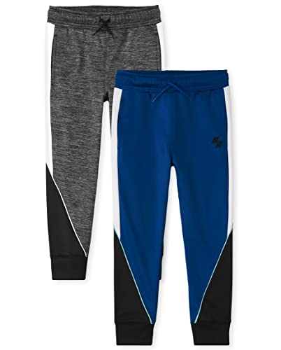 The Children's Place Boys' Active Jogger Pants 2-Pack, Blue/Grey Colorblock 2 Pack, X-Large #TOP15