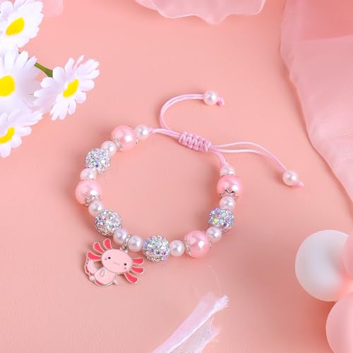 Kawaii Axolotl Bracelet Gifts Cute Pearl Beads Axolotl Stuff Birthday Christmas Jewelry for Gir Daughter Granddaughter Niece Sister4
