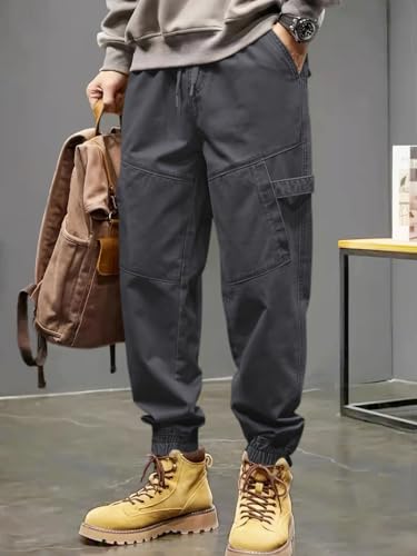 Image of Leriya Fashion Men's Cargo Pants | 4 Pocket Cotton Cargo Joggers for Men | Loose Fit Stylish Pant with Pockets | Casual Baggy Trousers & Streetwear Lower