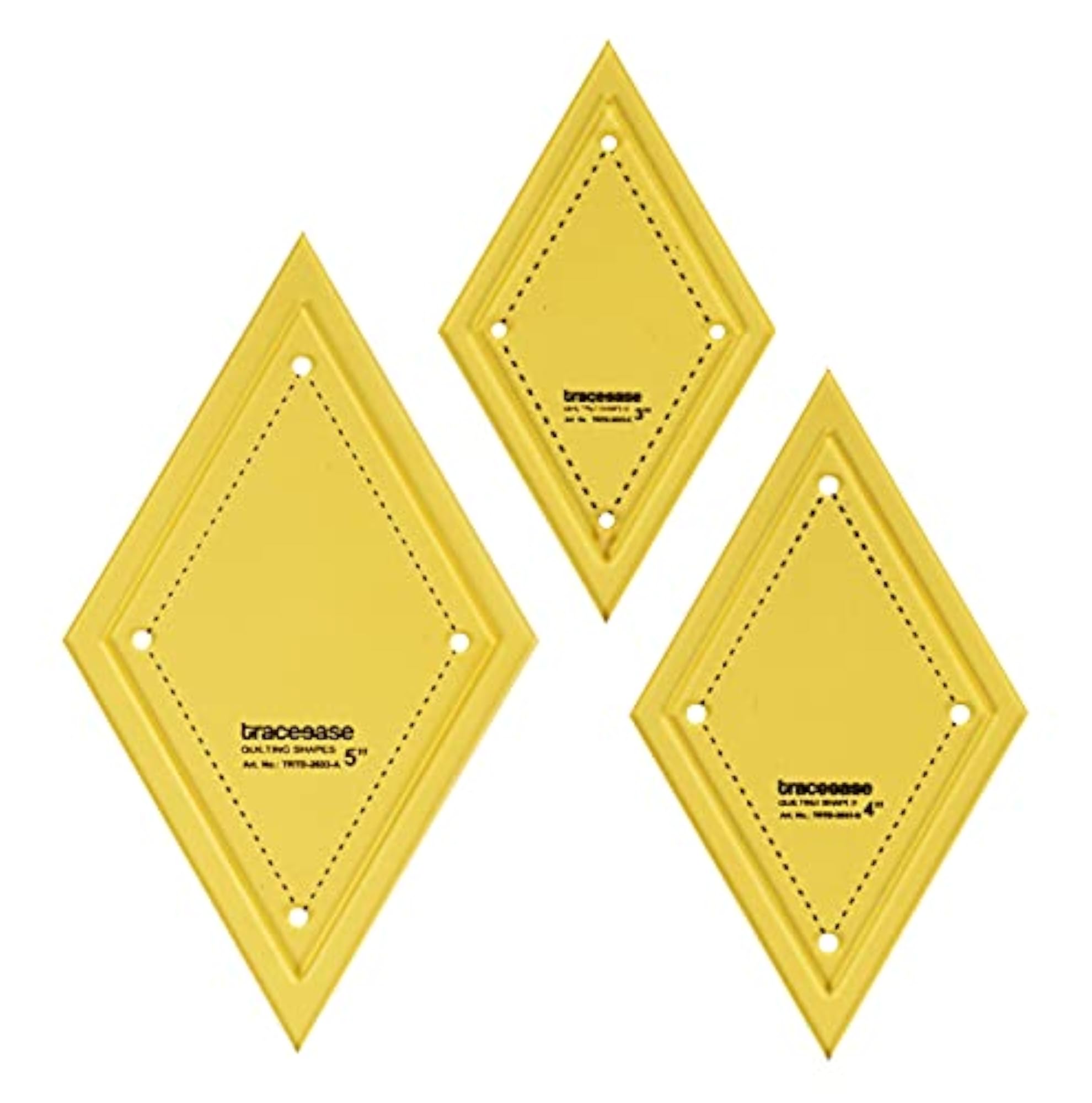 Rhombus Quilting Template Stencils Set of 3, 3"/4"/5"