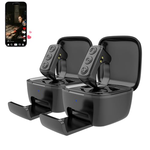 3-Link 2-Pack TikTok Scrolling Ring Plus Version, Remote Control for TikTok/YouTube Shorts/Instagram Reels, Bluetooth Page Turner for iPad/Kindle App/iPhone/Android (Black)