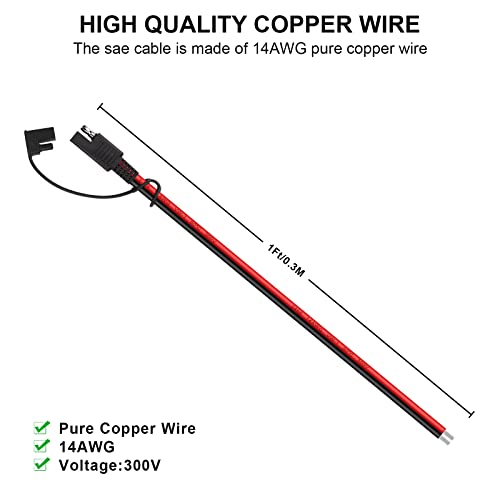 Igreely 2Pack Sae Extension Cable Sae Quick Connector Disconnect Plug For Rv Trolling Motor Solar Panel (14Awg) #TOP2