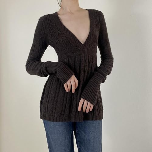 Coquette Babydoll Tops Y2k Fairy Grunge Cottagecore Clothing 2000s Vintage Fall Knit Sweater Cute Peplum Tops2