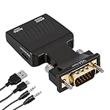 【Utilisation unidirectionnelle avec alimentation requise】Adaptateur VGA vers HDMI Audio fonctionne uniquement de VGA vers HDMI et non l’inverse. L’alimentation USB est nécessaire pour activer la conversion du signal, garantissant des performances constantes et fiables.