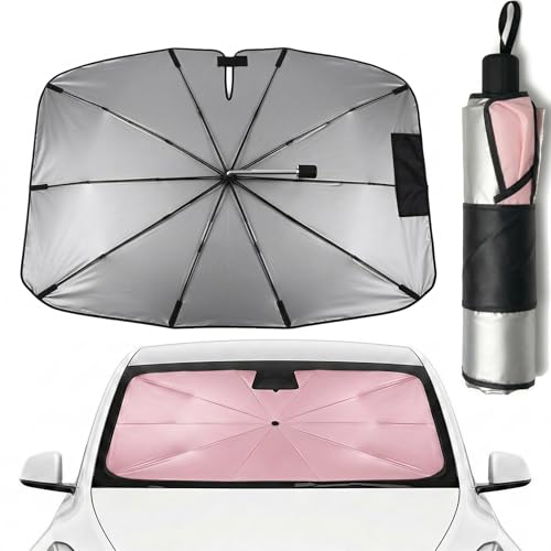 Parapluie pare-brise anti-UV 3 couches avec manche flexible à 360 degrés