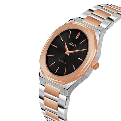 Image of ALIX AL2912 Round Dial Stainless Steel Bracelet Band Water Resistant Wrist Analog Watch for Man