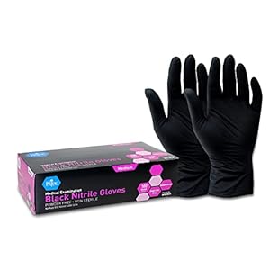 MED PRIDE Medpride Medical Exam Nitrile Gloves| Black, Latex/Powder-Free, Non-Sterile Exam (Medium/100)