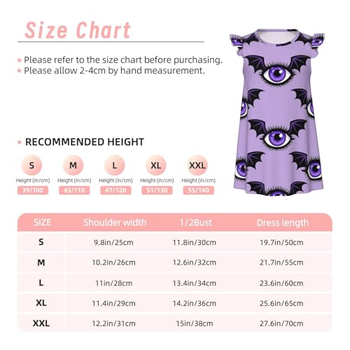 Augenstern Flutter Sleeve Nightgown Pajama Gown Cartoon Evil Eye Easy Pull-On Sleepwear Nightdress3