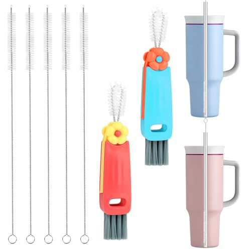 Straw Cleaner Brush for Stanley Extra Long Straw Cleaner Brush Set for Stanley Yeti Tumbler 3 in 1 Cup Lid Cleaning Brush Kit for Yeti Mugs Multifunctional Water Bottle Brushes for Cleaning