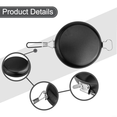 MIKMLYZE Non-Stick Camping Frying Pan with Foldable Handle and Storage Bag for Outdoor Cooking, Hiking, and Picnics - Large 30.5cm (12 Inches) Black - Image 8