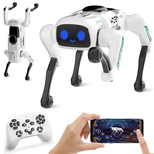 Dingdongwu Smart Robot Dog for Kids, STEM Learning Robotic Pet with Remote & APP Control, 30+ Actions, Programmable Toy, Gift for Boys Girls Age 6-12 (Compatible with iOS/Android)