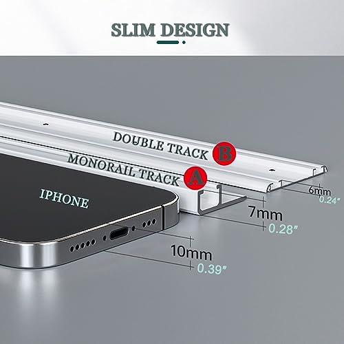 Tringle double mince rideau douche angle et baie vitrée étroite