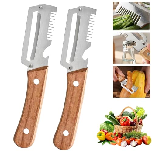 2 PCS Multi-Functional Kitchen Peeler, Professional Kitchen Tool for Chefs Fruit, 3 in 1 Multi...