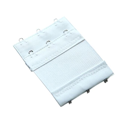 JiaUfmi 2PCS Useful Women's 3 Hooks Bra Strap Extender Extension White