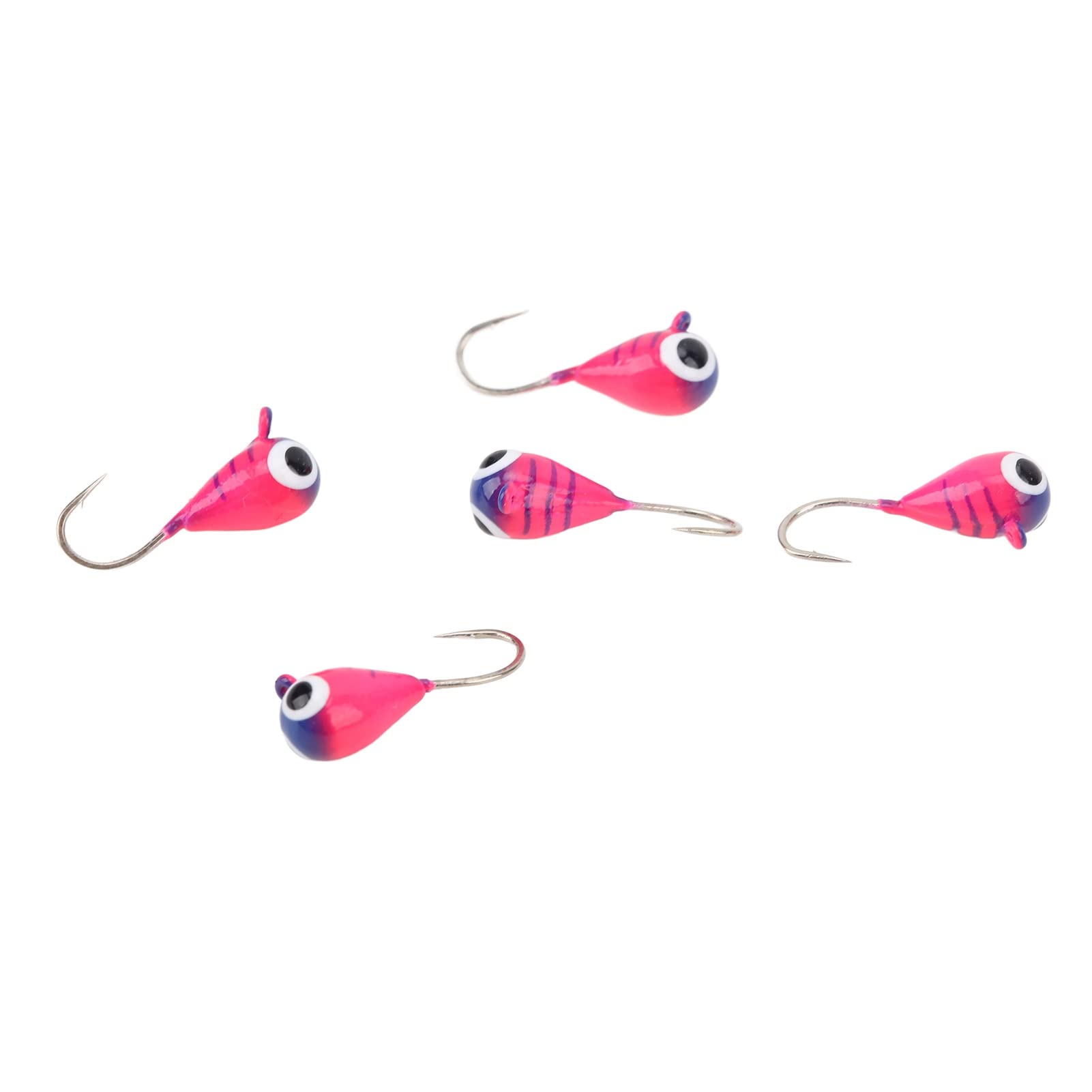Muiltvoe 5Pcs Winter Ice Fishing Jigs, High Carbon Steel Micro Fish Hooks with Barbed Tip for Outdoor Ice Fishing