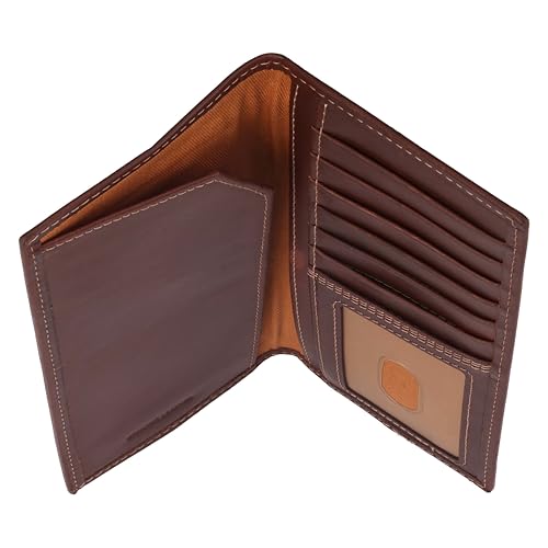 Image of Carhartt Men's Leather Triple Stitch Wallet, Durable Full-Grain Leather Bifold, Trifold & Rodeo Styles, Gifts for Men