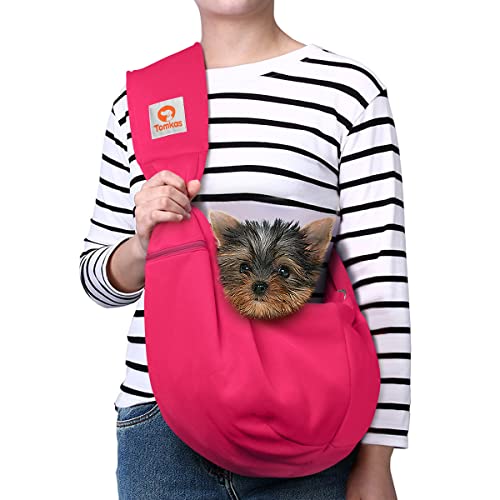 Image of Tomkas Dog Cat Carrier Sling Classic Pocket & Classic Strap(M,Rose red)