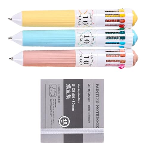 10 色多色ボールペン 0.8 ミリメートル格納式アートプロジェクト教室事務用品に最適