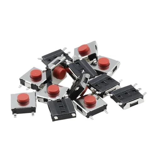 Interrupteur tactile SMD 6x6x3.1mm rouge à 5 broches pour circuit imprimé x100