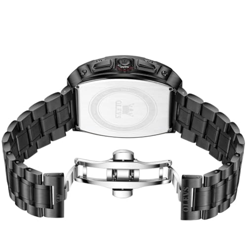 Image of OLEVS Men Watches Square Business Dress Diamond Analog Quartz Date Luxury Watch for Men Casual Stainless Steel Waterproof Luminous Wrist Watch