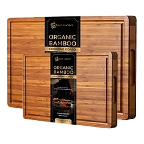 Simpa Organic Bamboo Double Sided Chopping Board Set Cover