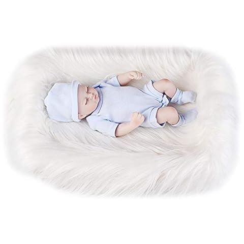 Meliya Newborn Photography Props Soft Faux Fur Blanket Basket Filler Baby Photo Shoot Mat Rug Warm Wrap for 0-1Years Cover