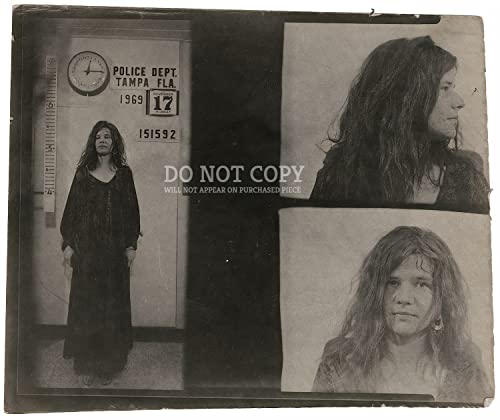 Portrait Janis Joplin Mugshot Rare 20x25 - Impression d'art haut de gamme de la légende 1969