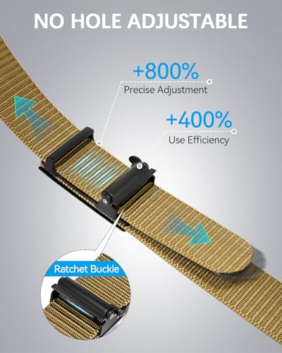 Image of BOSTANTEN Ratchet Web Belt Men, Nylon Golf Adjustable Work Men's Belt with Casual Pants
