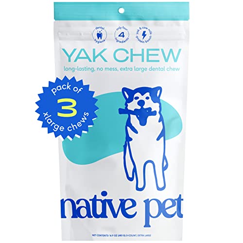 Native Pet Yak Chews For Dogs (3 Xl Chews). Pasture-Raised And Organic Himalayan Churpi Chew. Long Lasting, Low Odor, And Protein Rich Reward Treat. #TOP11