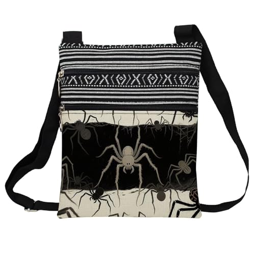 Gothic Spider Messenger Bag Small Ethnic Pattern Adjustable Strap Crossbody Zipper Pouch Gothic Spider Phone Organizer Wallet Cute Shoulder Handbag for Women Friends-2