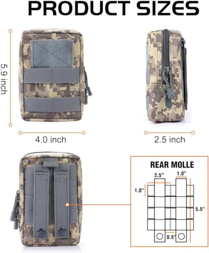 Bolsas Molle tácticas para evitar la pérdida de accesorios con riñonera compacta EDC ACU 3
