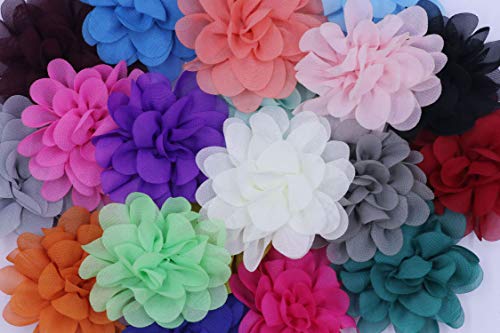 YYCRAFT Pack of 30 Chiffon Flower 3" Hair Flower Headband Bow-Mix