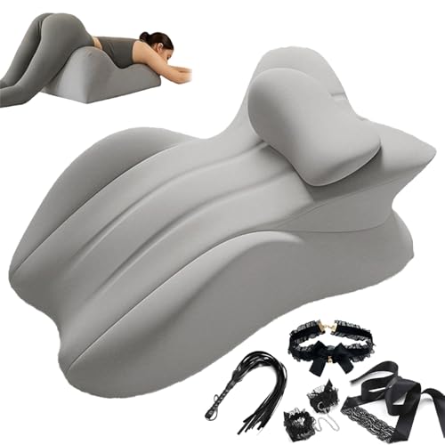 BIQIO 27 Degree Couples Pillow Intimacy Sex Spark Lift Me up Wedges Pillow Chiro Monk Sweet Surrender Love Nest Position Pillows Ergonomic Posture Support for Spinal Butt Cushion for Adult Bed Play