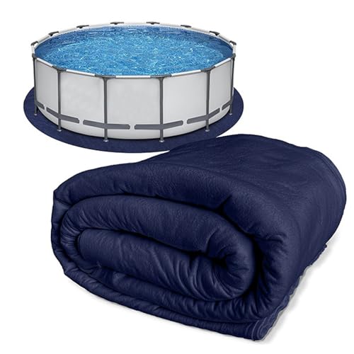 Tapis de sol rond pour piscine 12ft de couleur bleue - 2