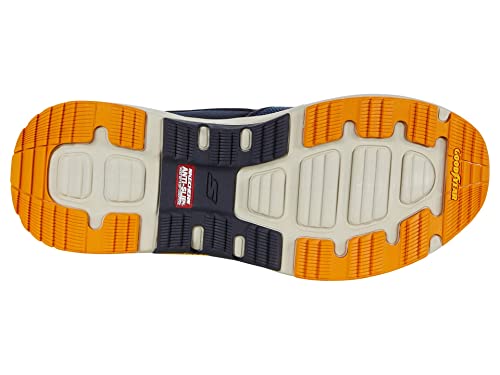 Skechers mens Go Walk Outdoor - Athletic Slip-on Trail Hiking Shoes With Air Cooled Memory Foam Sneaker, Navy/Yellow, 9.5 US