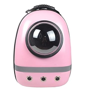 SmartyPet Carrier Travel Bag Backpack for Small Cats & Dogs (Light Pink,)
