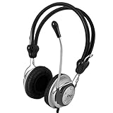 Multimedia Gaming Mic Headset - Over Ear Professional Wired Stereo Headphone w/ Noise Cancelling Microphone, Speech Recognition, 6ft Cable For PC Game Console, Video Chat, Music-Pyle Home PHPMC2,Black