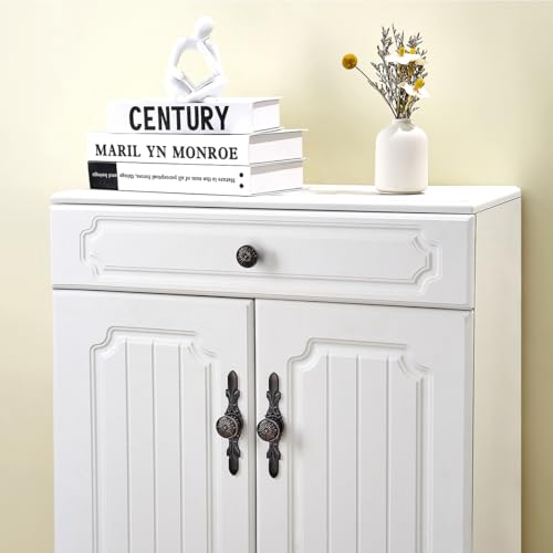 Aandxmok 10 Pack Oil Rubbed Bronze Cabinet Pulls Knobs- 1.22" Knob & 5.8" Plate - Vintage Drawer Pulls and Knobs, Home Decorative Flower Look for Kitchen,Bathroom - Image 5