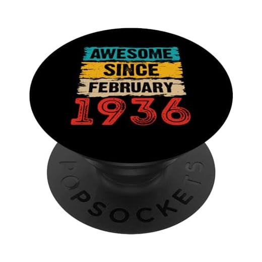 Regalos de cumpleaños 88 años impresionante desde febrero de 1936 PopSockets PopGrip Intercambiable